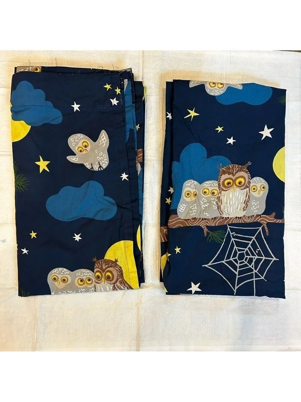 IKEA Curtains Vandring Uggla Set of 2 Night Owls 45x80 Rod Pocket 100% Cotton